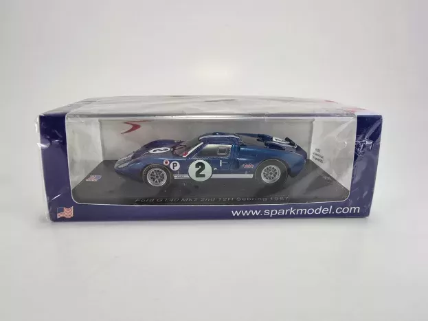 Spark Ford Gt40 Mkiv 7.0l V8 N 2 2nd 12h Sebring 1967 A.foyt L.ruby 1:43 US259